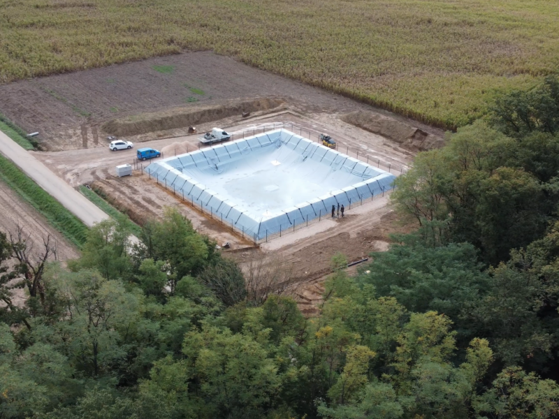 Installation d&rsquo;une citerne souple semi-enterrée – 2500 m3